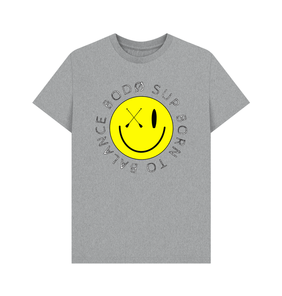 Athletic Grey Bod\u00f8 - Classic Cut Organic T Shirt - Smiley - Yellow