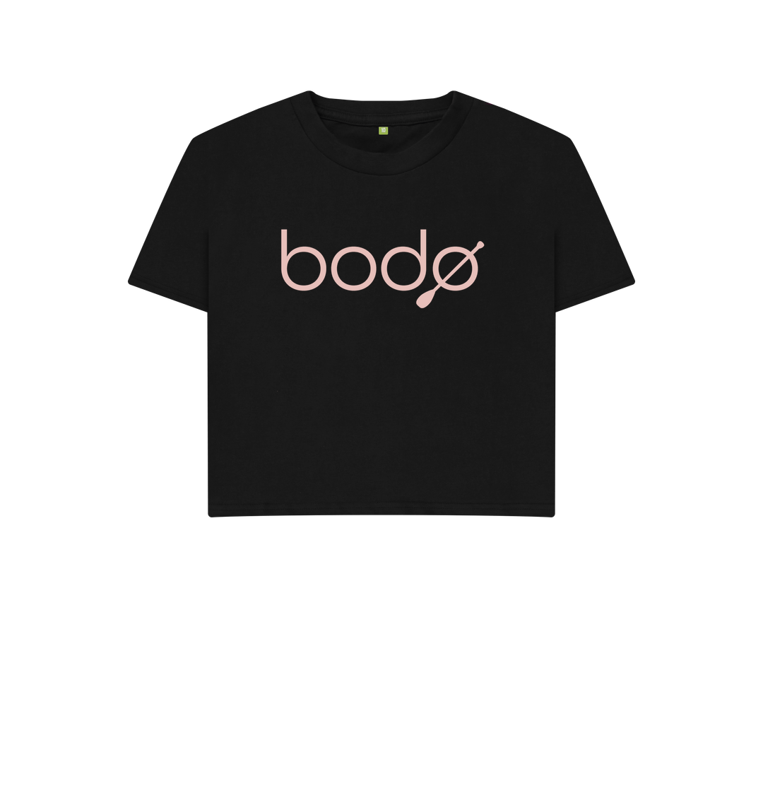 Black Women's Box T-Shirt BIG Pink Bod\u00f8 Logo