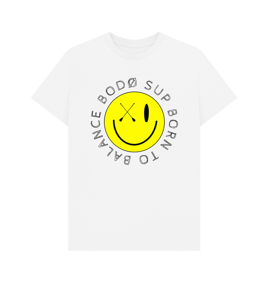 White Bod\u00f8 - Classic Cut Organic T Shirt - Smiley - Yellow